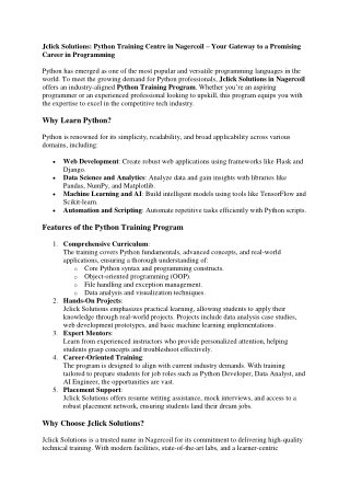 Python Training Centre in nagercoil