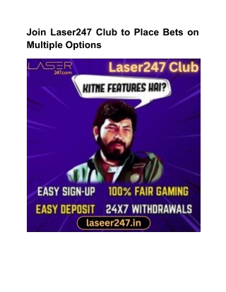 join laser247 club to place bets on multiple