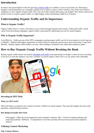 How to Buy Organic Google Traffic Without Breaking the Bank