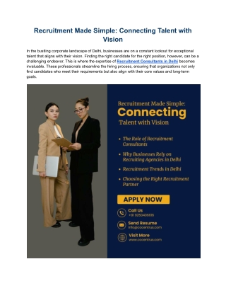 Recruitment Made Simple: Connecting Talent with Vision