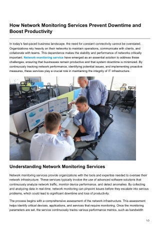 how network monitoring services prevent downtime