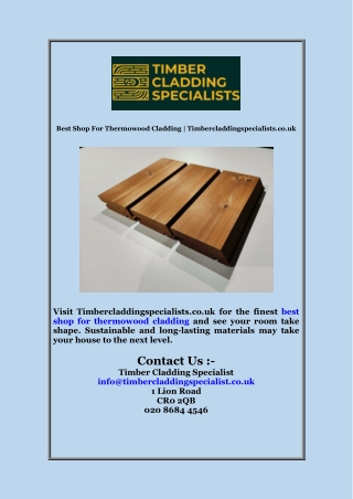 Best Shop For Thermowood Cladding  Timbercladdingspecialists co uk