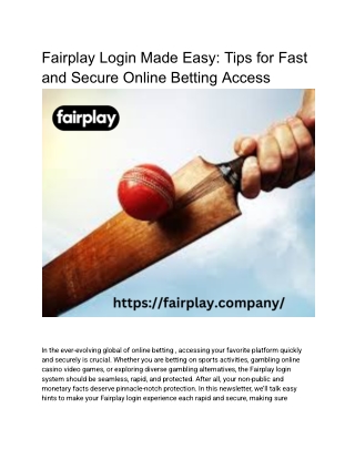 _Fairplay Login Made Easy_ Tips for Fast and Secure Online Betting Access