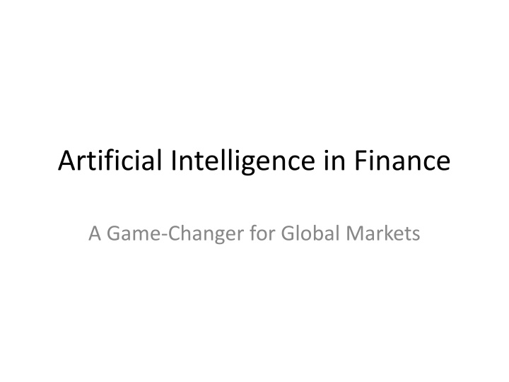 artificial intelligence in finance