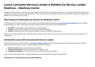 Luxury Limousine Services London & Reliable Car Service London Heathrow – HeathrowCarrier (1)