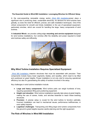 The Essential Guide to Wind Mill Installation_ Leveraging Winches for Efficient Setup