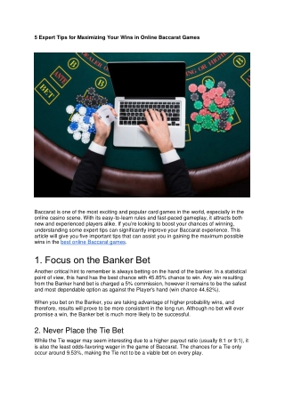 5 expert tips for maximizing your wins in online