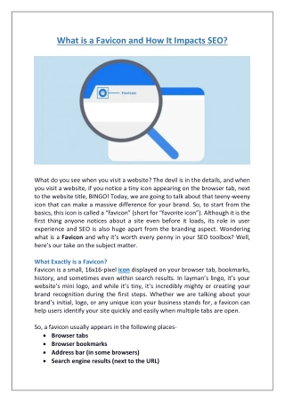 What is a Favicon and How It Impacts SEO?
