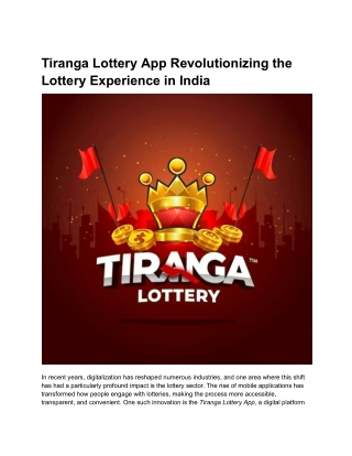 tiranga lottery app