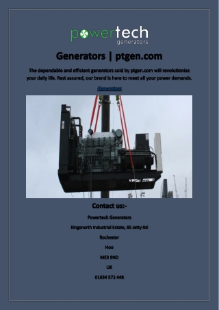 the dependable and efficient generators sold