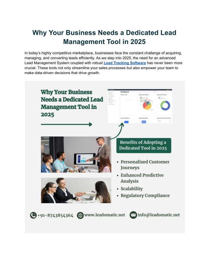 why your business needs a dedicated lead