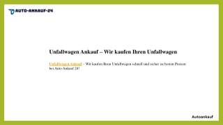 Unfallwagen Ankauf  Wir kaufen Ihren Unfallwagen
