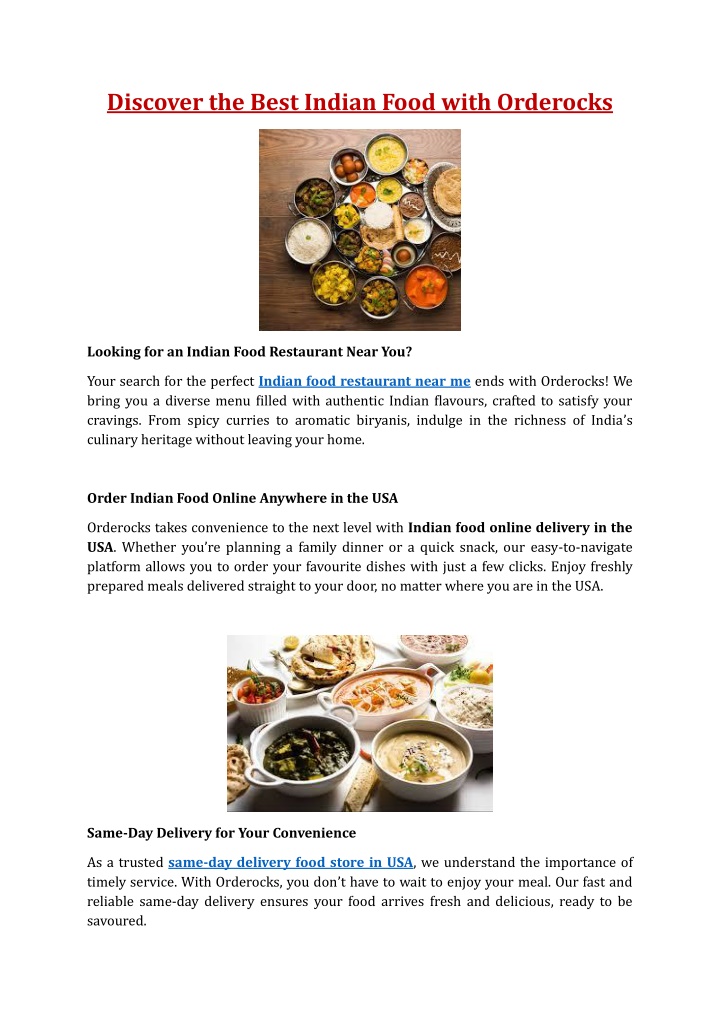 discover the best indian food with orderocks