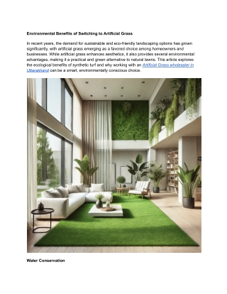 environmental benefits of switching to artificial