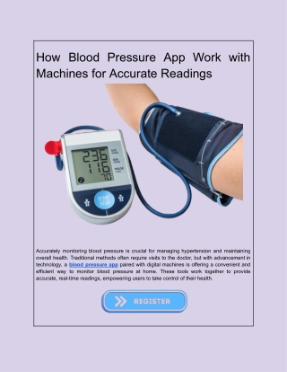 how blood pressure app work with machines