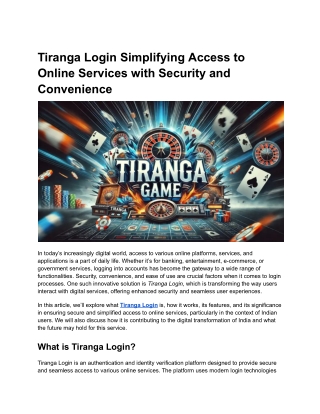 tiranga login