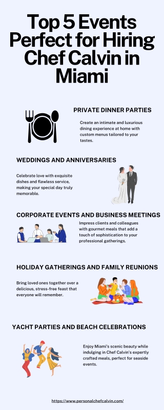 Top 5 Events Perfect for Hiring Chef Calvin in Miami