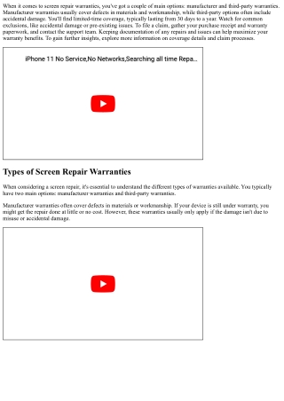 when it comes to screen repair warranties