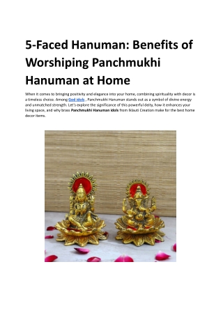 5-Faced Hanuman: Benefits of Worshiping Panchmukhi Hanuman at Home