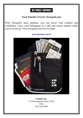 Neck Pouches Travel  Zerogrid.com