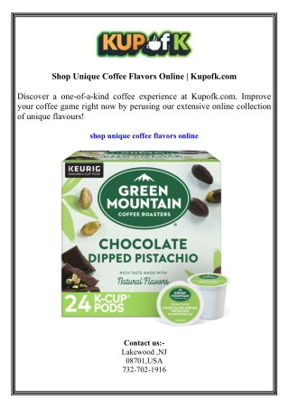 Shop Unique Coffee Flavors Online  Kupofk.com