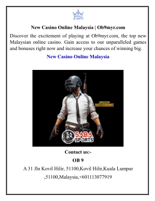 New Casino Online Malaysia  Ob9myr.com