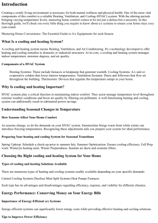 Learning Home Convenience: The Vital Guide to Cooling And Heating Solutions for