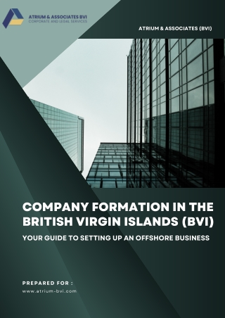 Company Formation in the British Virgin Islands (BVI)