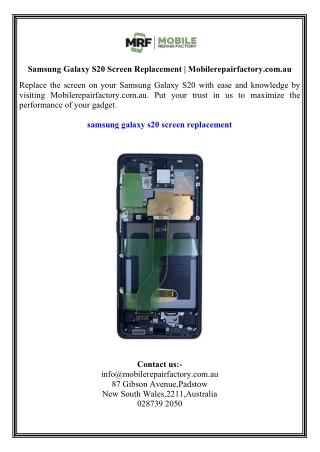 samsung galaxy s20 screen replacement