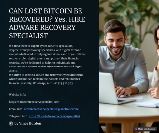 CRYPTOCURRENCY RECOVERY FIRM HIRE ADWARE RECOVERY SPECIALIST