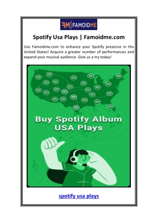 Spotify Usa Plays  Famoidme.com