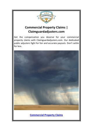 Commercial Property Claims  Claimguardadjusters.com