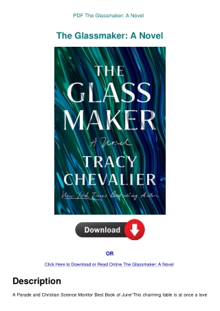 PDF The Glassmaker A Novel