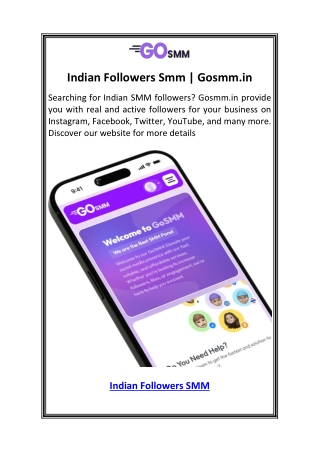 Indian Followers Smm  Gosmm.in
