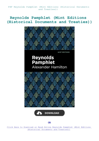 PDF Reynolds Pamphlet (Mint Editions (Historical Documents and Treaties))