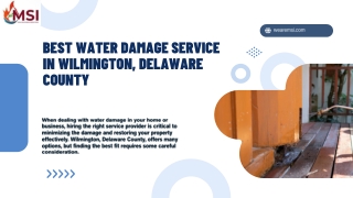 Best Water Damage Service in Wilmington, Delaware County