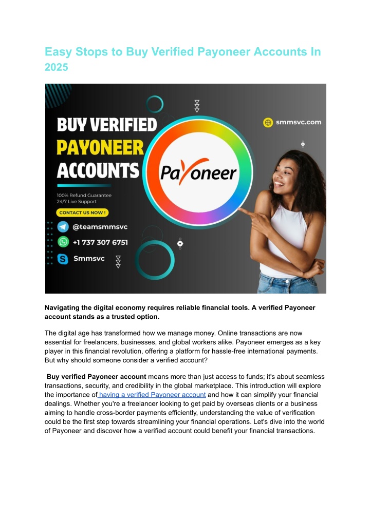 easy stops to buy verified payoneer accounts