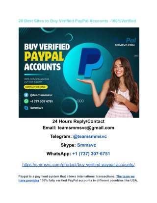 20 Best Sites to Buy Verified PayPal Accounts -100%Verified