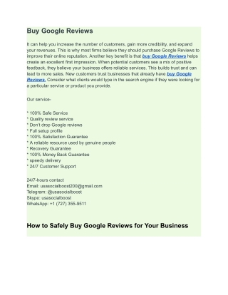 Buy Google Reviews From $8 | 100% Safe