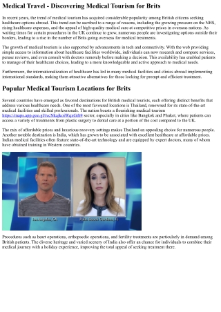 medical travel discovering medical tourism
