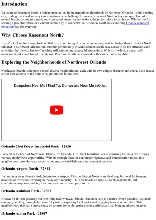 Rosemont North: Getting Tranquility in Northwest Orlando