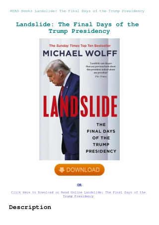 READ Books Landslide The Final Days of the Trump Presidency