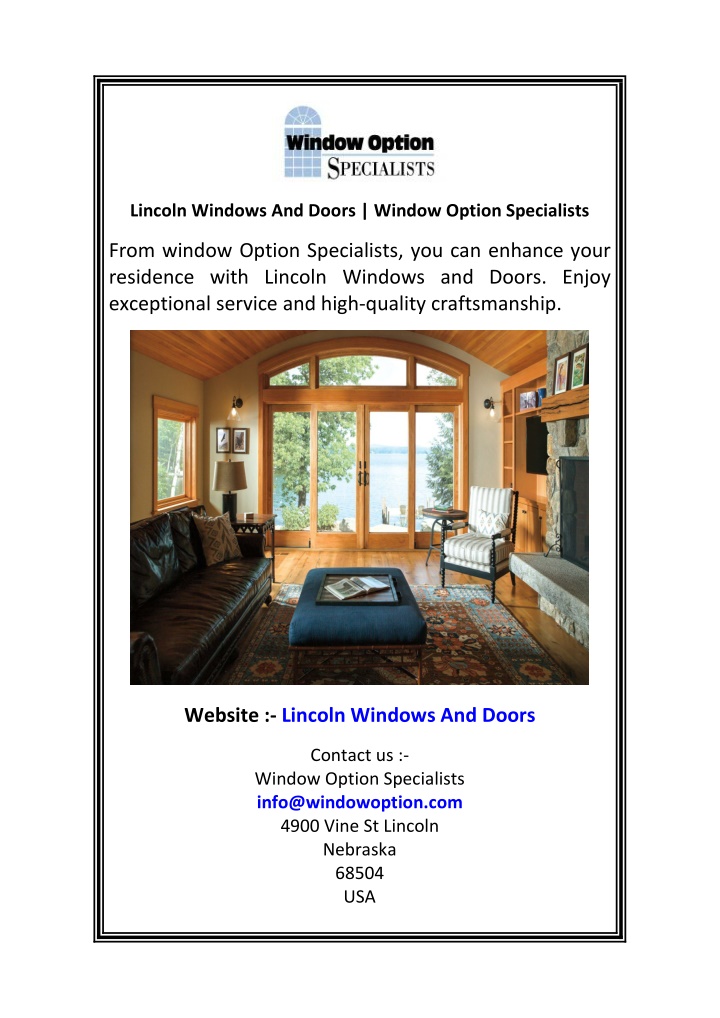 lincoln windows and doors window option