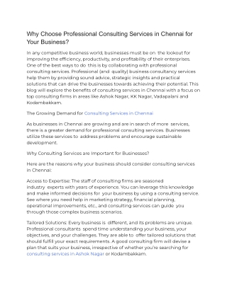 why choose professional consulting services
