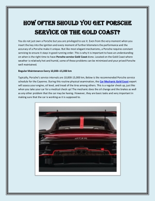 how often should you get porsche how often should