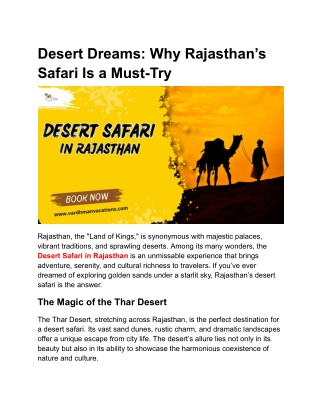 Desert Dreams_ Why Rajasthan’s Safari Is a Must-Try - Google Docs