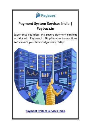 Payment System Services India  Paybuzz.in