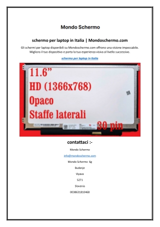 schermo per laptop in Italia | Mondoschermo.com