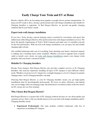 Easily Charge Your Tesla and EV at Home