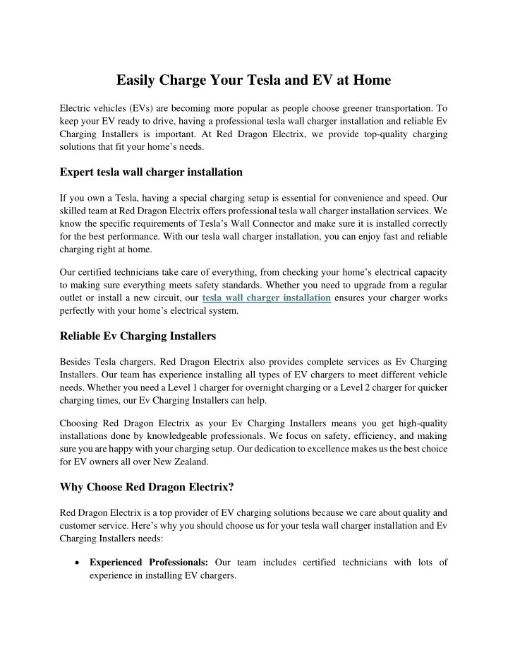 easily charge your tesla and ev at home